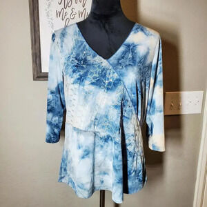 Studio 1940 Vintage Stretchy Watercolor Top Women's Size 14/16